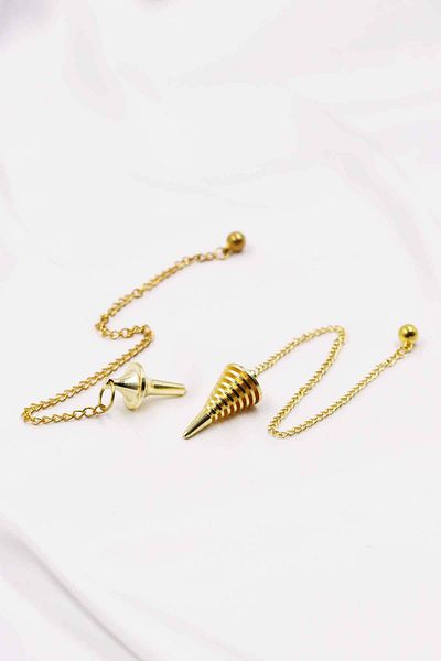 MYTAKIAĞACIMFH Brass Pandula Pendulum Spinning Top and Spiral Shaped Set of 2