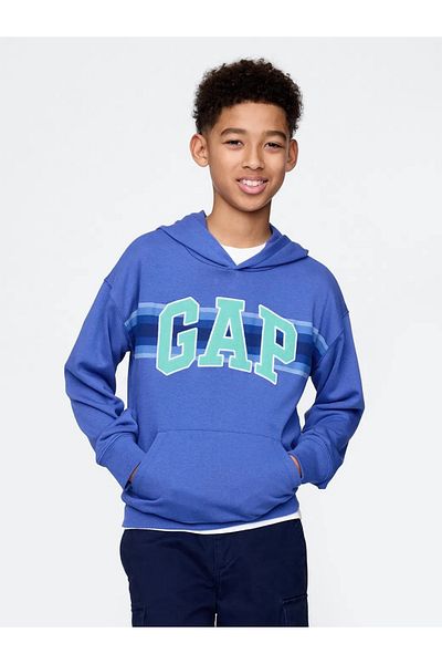 GAP Hanorac relaxat din țesătură Terry pentru băiat Gap Logo Albastru