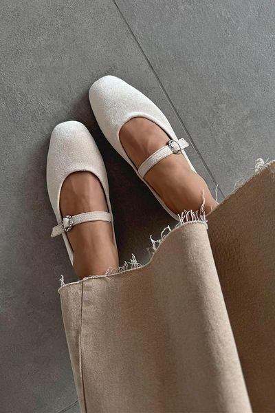 STRASWANS Λεπτομέρεια γυναικεία ζώνη Berny Velvet Ballerina Beige