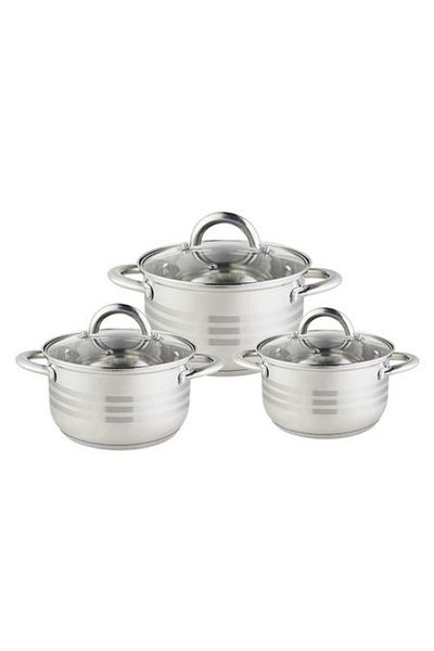 Floria Floria ZLN-4083 pot set, 6 pieces, for all heat sources, Stainless steel