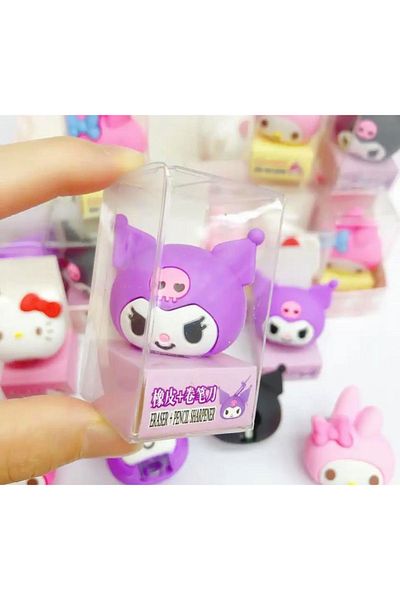 So Iconic Gumă și ascuțitor de creion cu caracter Kuromi - violet