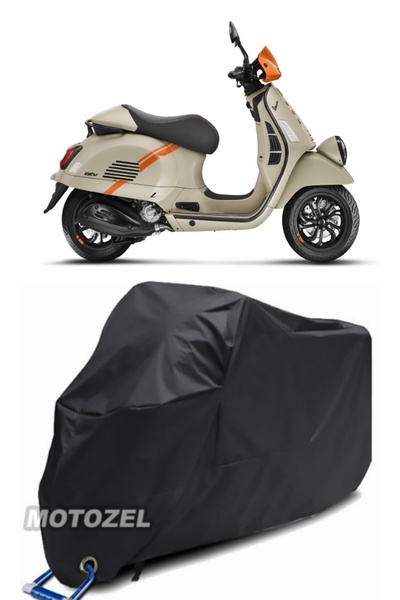 AutoZEL Vespa GTV 300 ie Black Motorcycle Canvas مقاوم للماء (متوافق مع القفل)