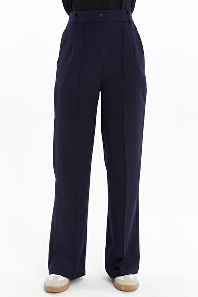 ilmek Штани-палаццо з подвійним крепом, швами та кишенями