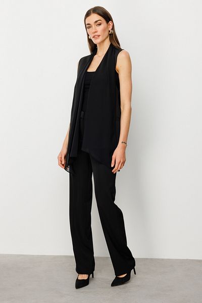 Ekol Yüksel High Waisted Wide Leg Classic Women's Trousers 25Yekl06504