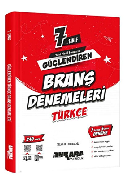 Açı Yayınları 7.Sınıf Ankara Güçlendiren Branş Denemeleri TÜRKÇE - 240 Soru -...