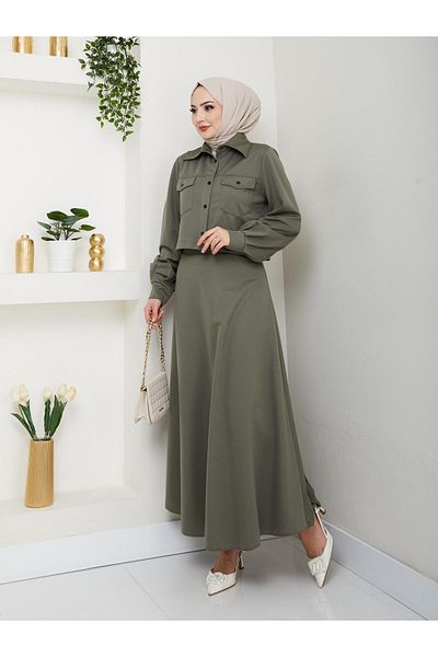 ESLEMNUR Biker Jacket Skirt Suit Jacket with Straps