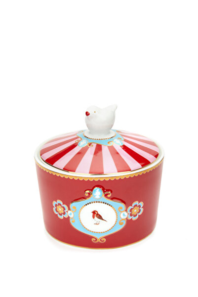 Pip Studio Love Birds Kırmızı Porselen Şekerlik