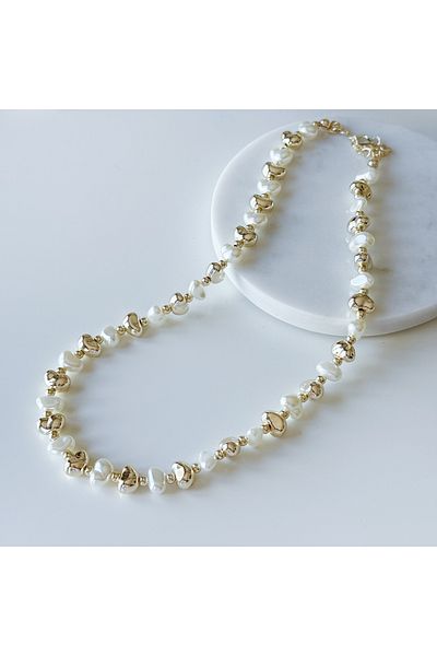 CHARMLUCKY Pearl-Gold Necklace