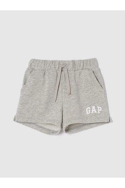 GAP شورت من قماش تيري الفرنسي بشعار Gap للفتيات الصغيرات