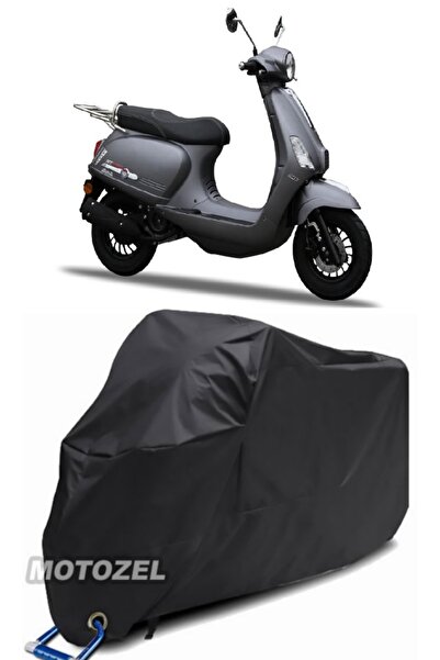 MotoZEL Stmax Bravo 50 حقيبة خلفية سوداء وقفل متوافق مع القماش المشمع للدراجا...