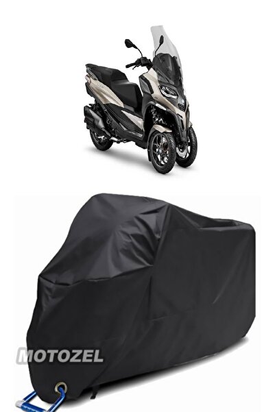 AutoZEL بياجيو MP3 530 غطاء دراجة نارية أسود مقاوم للماء (متوافق مع القفل)