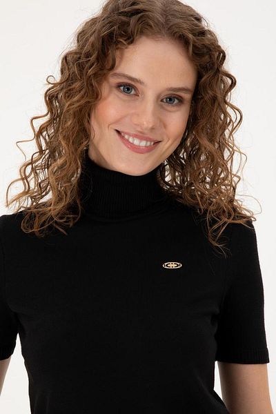 U.S. Polo Assn. Short Sleeve Turtleneck Black Knitwear Sweater