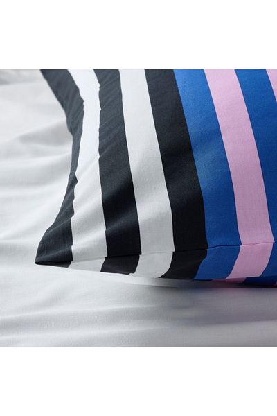 IKEA SNÖDROTTNING Striped Pillowcase, Soft & Stylish – 50x80 cm | Cotton-Viscose Blend