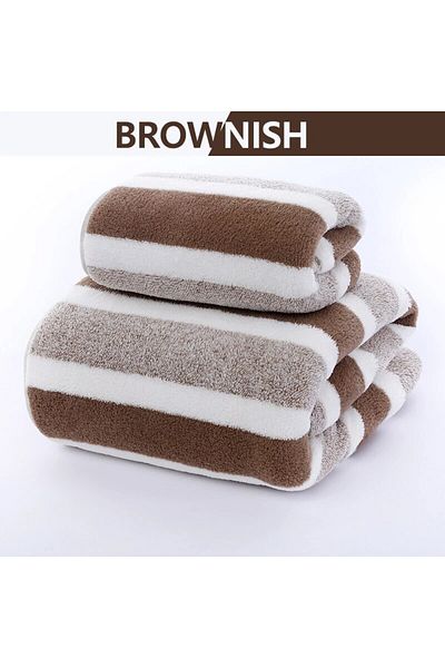 Choice Only 35x75cm Towel BROWN Striped Pattern 35*75 Towel Soft Hand Towel Bath Towel Quick Drying Absorbe