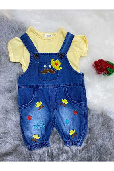 mj kids İkili Kot Salopet Erkek Bebek Takım