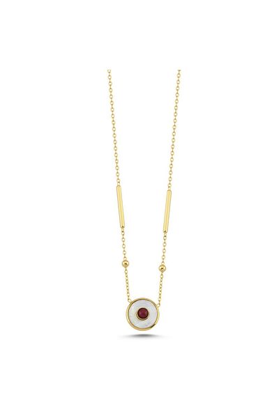 CHARMLUCKY Steel Pearl Pearl Pink Necklace