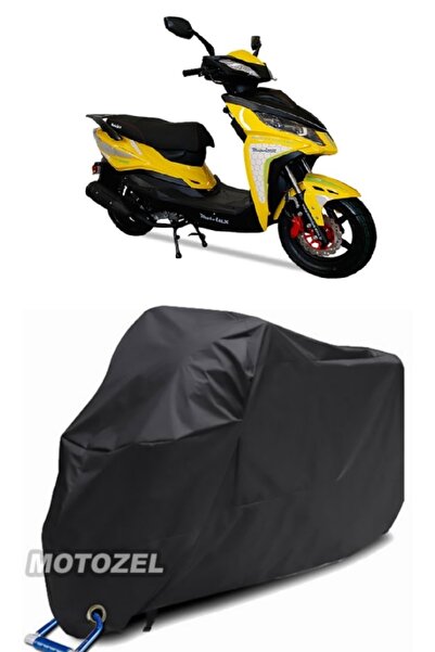 MotoZEL قماش مشمع أسود للدراجات النارية متوافق مع قفل 50 روسي متوافق مع قفل م...