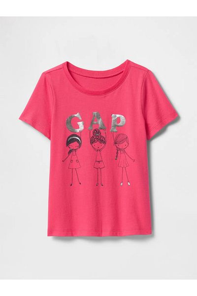 GAP الفوشيه طفلة الرسم تي شيرت