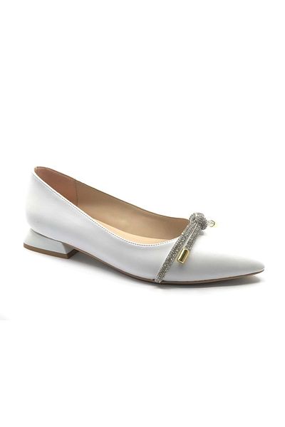 KOCAMANLAR Balerina Feles Stripe Stoned pentru damă, albă