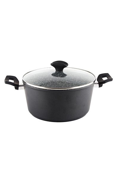 Zilan Pot with glass lid Zilan ZLN3321, Diameter 24 cm, Aluminum, Granite interior, Induction compatible