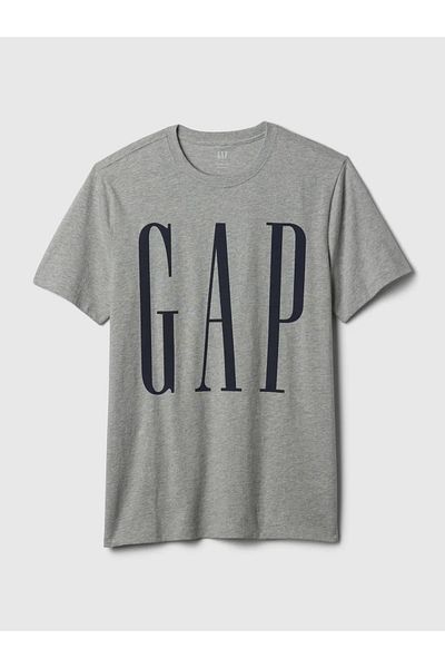 GAP Καθημερινό T-Shirt με λογότυπο Soft Gap Γκρι