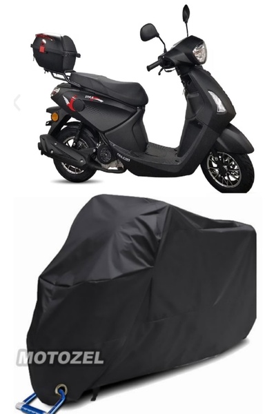 MotoZEL حقيبة خلفية سوداء من Falcon Style 50 وقماش قنب للدراجات النارية متواف...