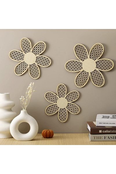 Bir Reklam Σετ 3 Πόρτες Daisy Colorful Wooden Rattan - Διακόσμηση βρεφικού δωματίου και τοίχου