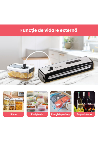 STARCREST Aparat de vidat si sigilat STARCREST VS-3230X, 130W, Touch Control, 5 Functii, Furtun de vidare