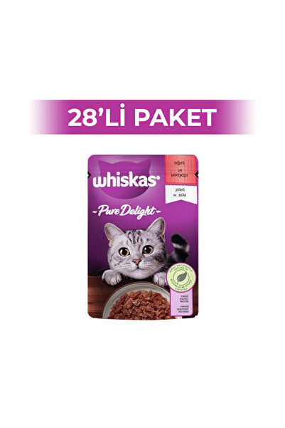 Whiskas Pure Delight Sığır Etli Yetişkin Kedi Yaş Maması 85 gr 28 Adet