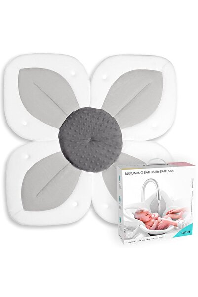 Yelajoy Baby Bath Seat,contoured petals and anti-slip beading,soft Crystal Minky Fabric,washer-safe,Gray