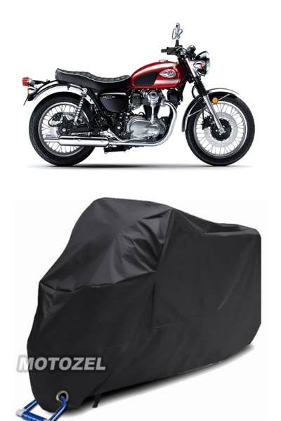 MotoZEL قماش مشمع أسود متوافق مع قفل الدراجة النارية Kawasaki W 800 مقاوم للماء