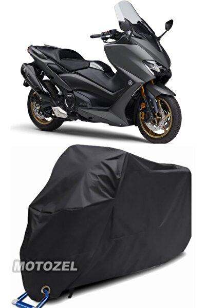 MotoZEL حقيبة خلفية سوداء من Yamaha Tmax 500 مع قماش مشمع للدراجة النارية متو...
