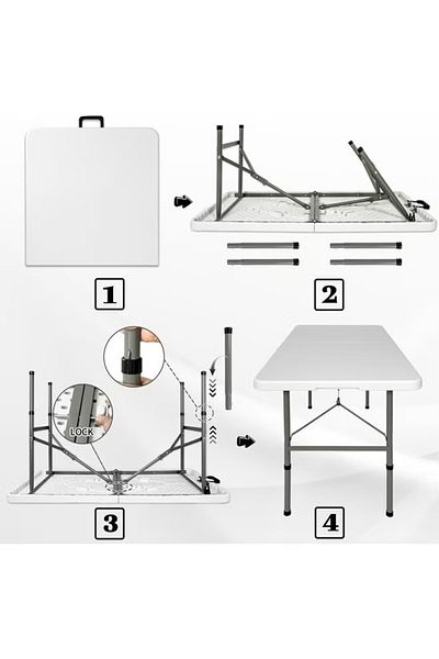 Primo Plus Folding Picnic Table White