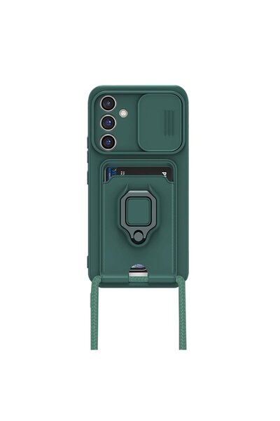 m.tk moveteck Samsung Galaxy S24 Fe Case Camera Protected with Sliding Ring Business Card Stand Ip Strap Zuma Silicone