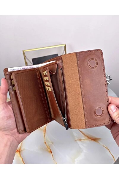 Fil Deri Genuine Leather Saddlerie Stitched Multi-Compartment Women's Wallet 2095