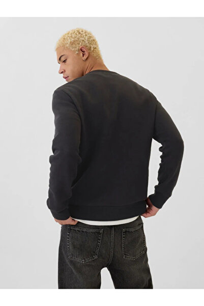 GAP Logo Fleece Siyah Sweatshirt Erkek