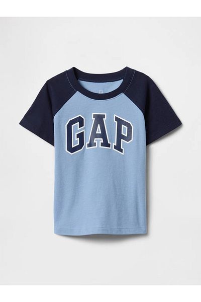 GAP تي شيرت أزرق بشعار Baby Boy Gap