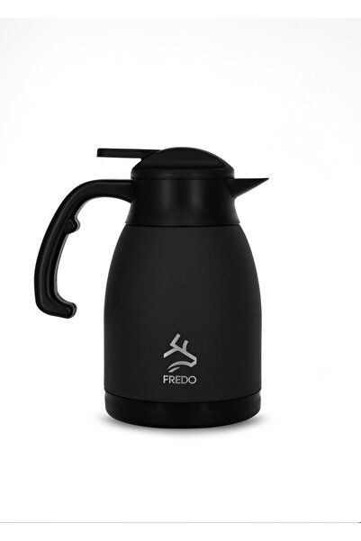 FREDO Paslanmaz Çelik Termos Siyah / 1,5l Çay Termosu