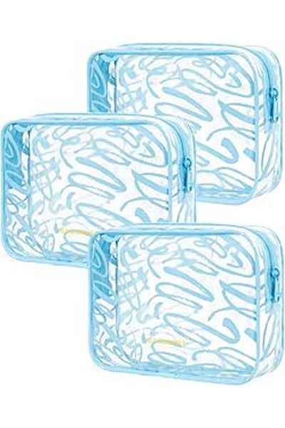 BAGSMART -BAGSMART 3 Pack TSA Approved Clear Travel Toiletry bag