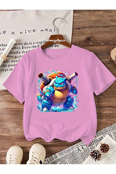 oneagılyazı Blastoise Pokemon Printed Children's Oversize T-Shirt
