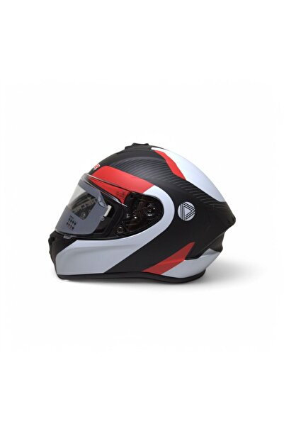 RS2 Kapalı Kask (SİYAH/BEYAZ/KIRMIZI) #rs320 32006/1
