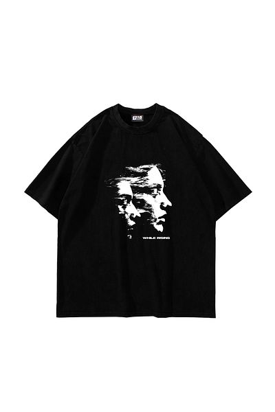Sekizbiraltı Μαύρο μπλουζάκι Unisex με στάμπα While Rising