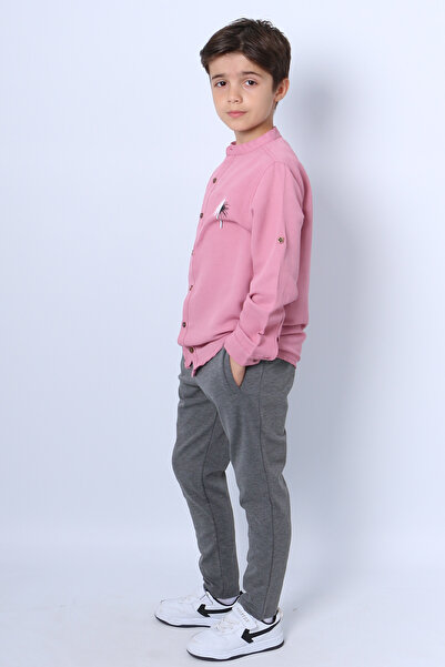 HÇM Boy's Shirt Suit Judge Collar Printed Buttoned E2