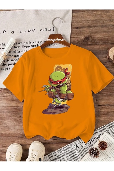oneagılyazı Детска тениска с уголемен с принт на Костенурките нинджа