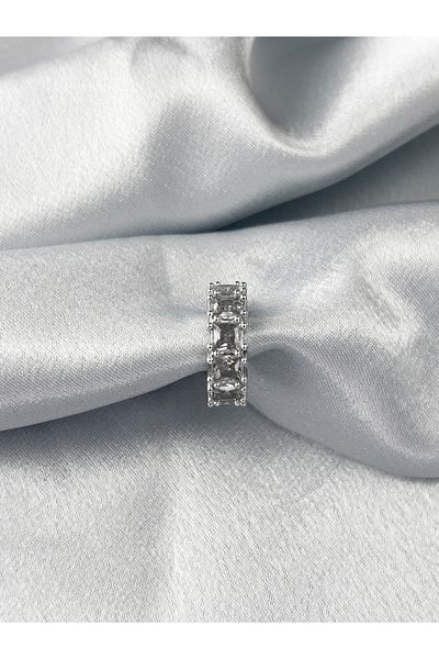 LUNARJA Square Zircon Stone Detailed Cartilage Hoop Earrings