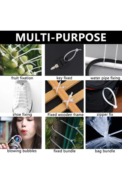 Generic 100pcs Black Nylon Cable Ties 368mm x 4.8mm