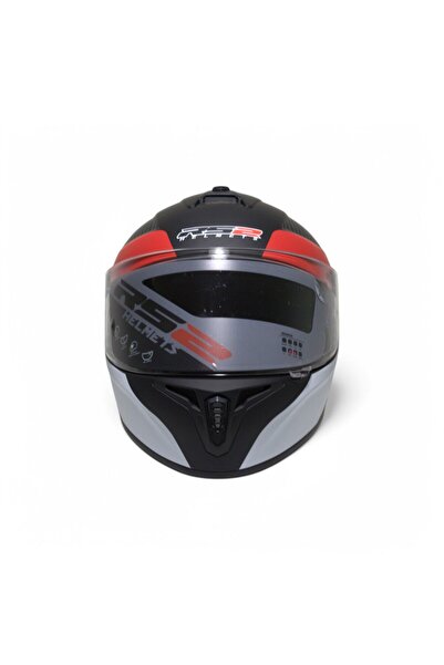 RS2 Kapalı Kask (SİYAH/BEYAZ/KIRMIZI) #rs320 32006/1