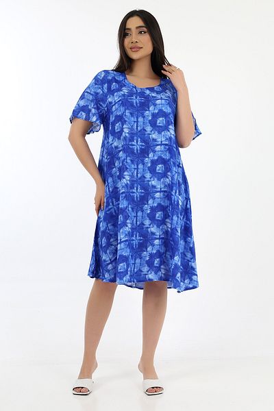 SCHIK Rochie de damă din viscoză cu jumătate de mânecă cu guler pătrat Saks