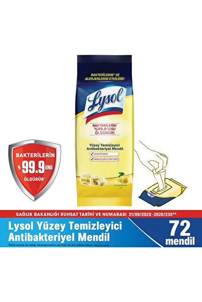 Lysol Yüzey Temizleyici Mendil 72'li