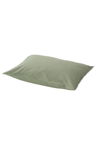 IKEA ÄNGSLILJA Grey-Green Pillowcase 50x80 cm – Soft, Breathable & Recycled Cotton